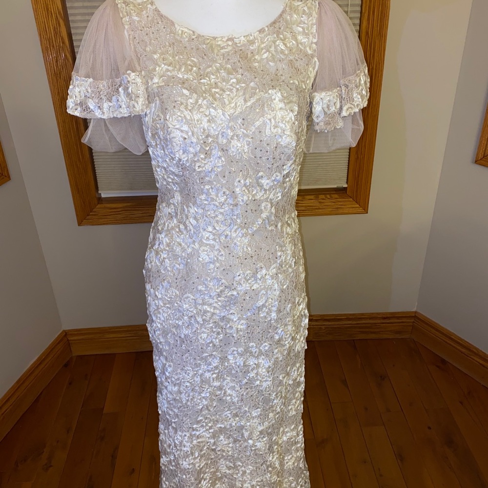 Gorgeous beige gown with beading